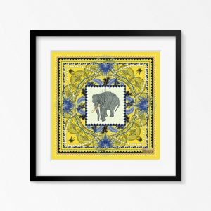 kunst poster olifant geel