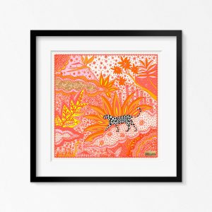 kunst poster luipaard roze